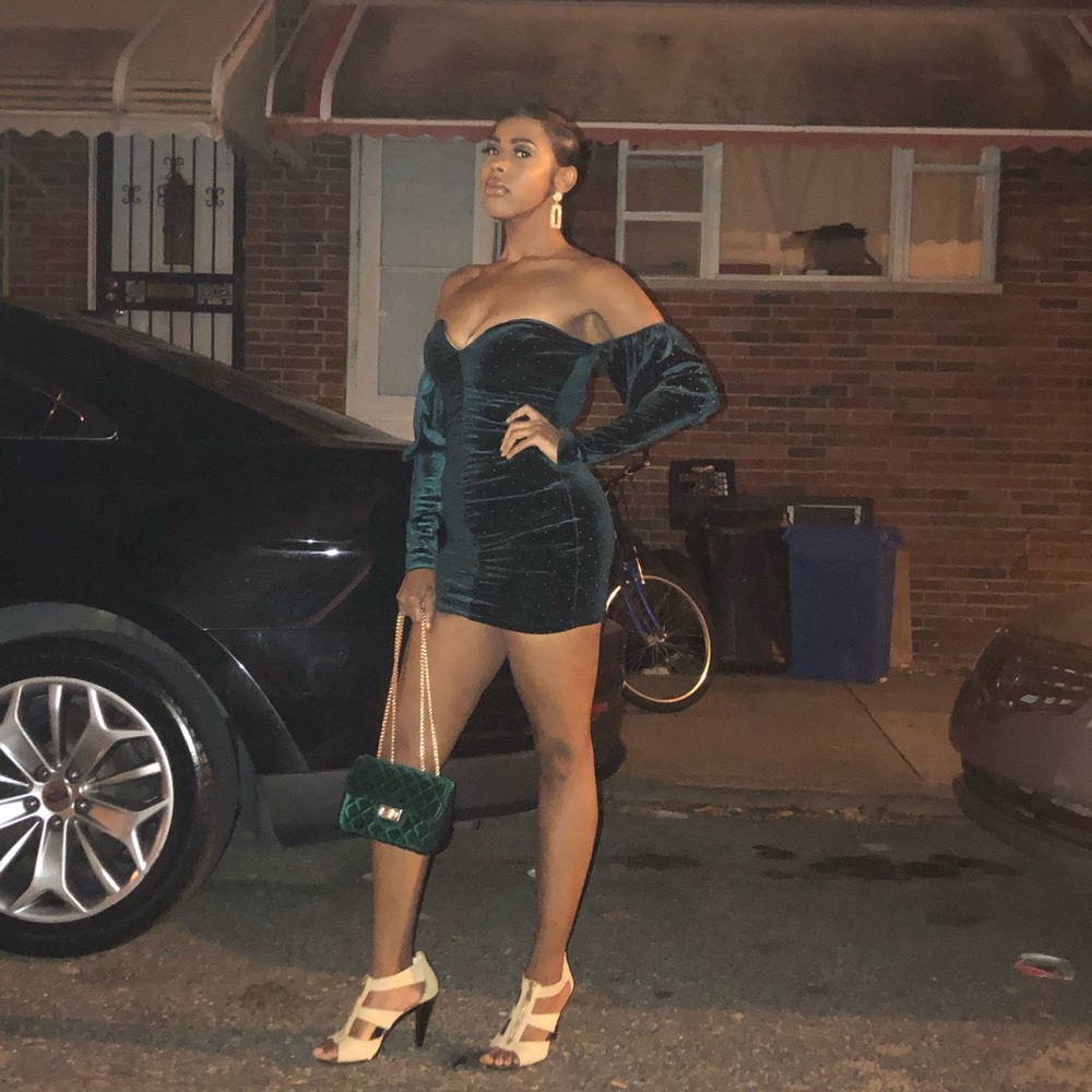 Emerald green fashion nova dress